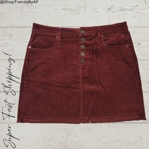 Indigo Rein Burgundy Corduroy Mini Skirt
